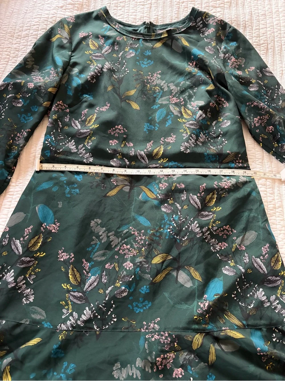 Banana Republic Emerald Green Floral Fit-and-Flare Dress